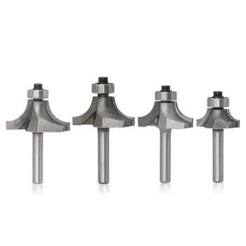 

4Pcs/Set Radius Round Over Edge Forming Router Bit-1/4 Inch Shank for Woodworking Engraving Tools Kit