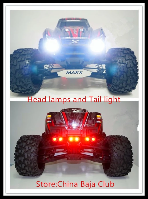 LED Headlamps /& Taillight /& Head Light Bracket Holder Set For RC TRAXXAS X-MAXX