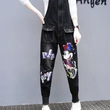 MUMUZI, Модный женский джинсовый комбинезон с мышкой, Дамский осенний модный Свободный джинсовый комбинезон, Женский Повседневный комбинезон, комбинезон с карманом