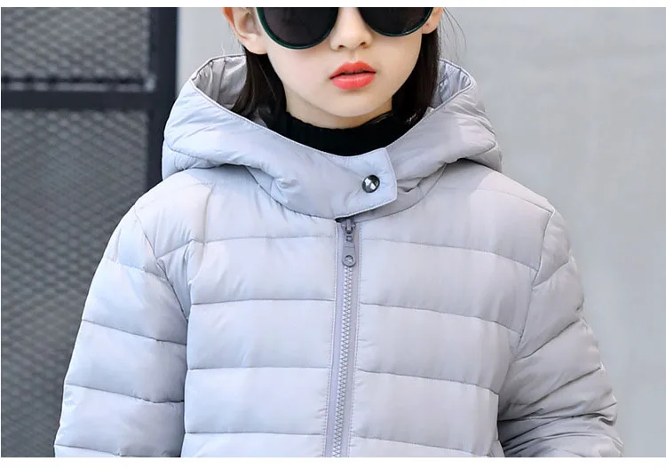 hooded children thick down coat winter 2017 long warm jacket for girls kids coats for little big girl outerwear clothing 8 10 12 years  (5)