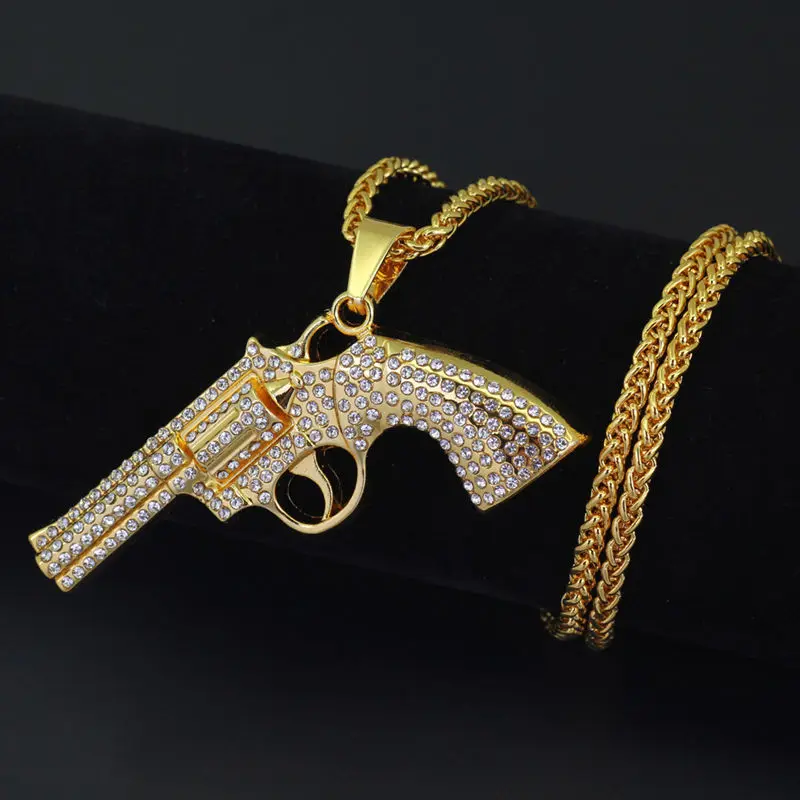 Bling Ak 47 вращающийся пистолет пулемет в стиле хип хоп с украшением виде кристаллов