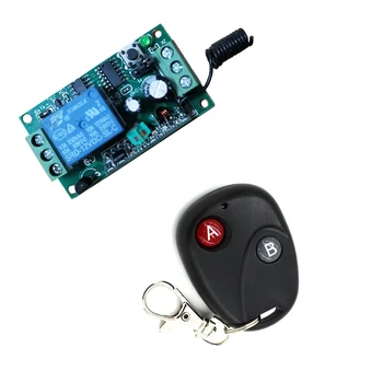 

DC 12v 10A Relay 1CH 1 CH 100M wireless remote control switch Transceiver Receiver Fixed code 315/433 MHz
