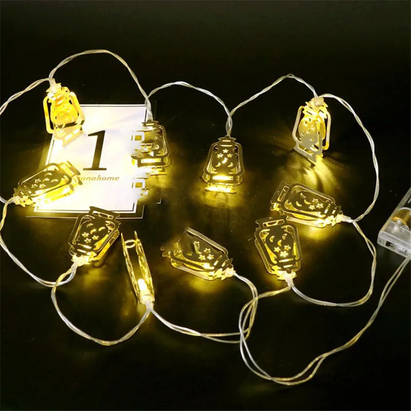 Gold Led Star Moon Lantern Light String Holiday Fairy Lamp Iron Art Gold Led Star Moon Lantern Light String Holiday Fairy Lamp Iron Art Battery Box Ramadan Festival Decor Bedroom Party Cute 10 In From Lights