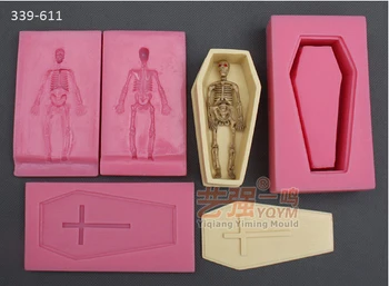 

Halloween coffin terrorist zombie skeletal suite fondant cake decoration mold 4pieces/set