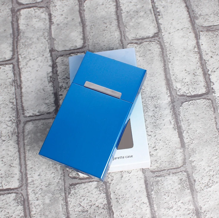 Модный Ультратонкий чехол-сигарета для креативной личности, тонкая металлическая коробка для сигарет, алюминиевая Подарочная коробка, держатель для сигарет - Цвет: 5