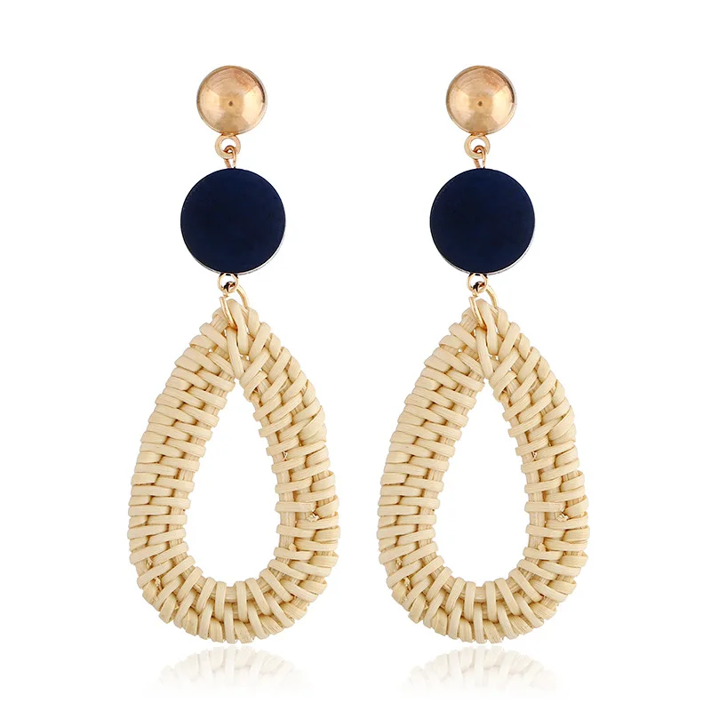 

2019 Hot Sale New Hand-woven Earrings European And American Creative Fashion National Style Retro Geometric Ear Nail