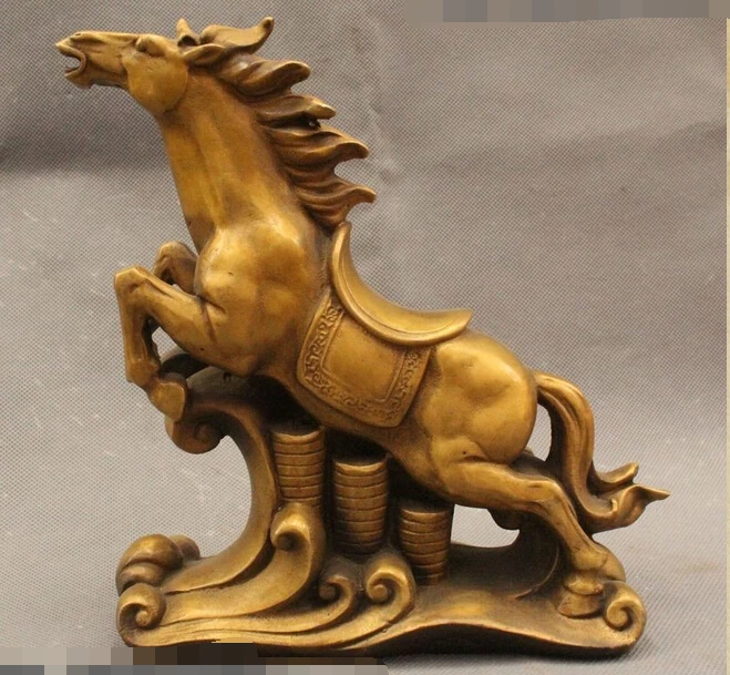

Details about 8" Chinese Fengshui Brass Zodiac Year Horse Running Money Wealth Coin Statue R0715 B0403