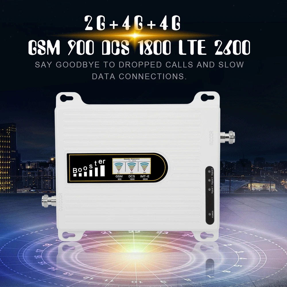 Мобильный усилитель трехполосный ретранслятор 900 1800 2600 GSM репитер DCS LTE 2G 4G