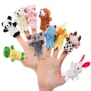 

10pcs/lot Animal Finger Dolls (Mouse, Frog, Panda, Hippopotamus, Duck, Dairy, Baby Elephant, White Rabbit, Puppy, Bear)