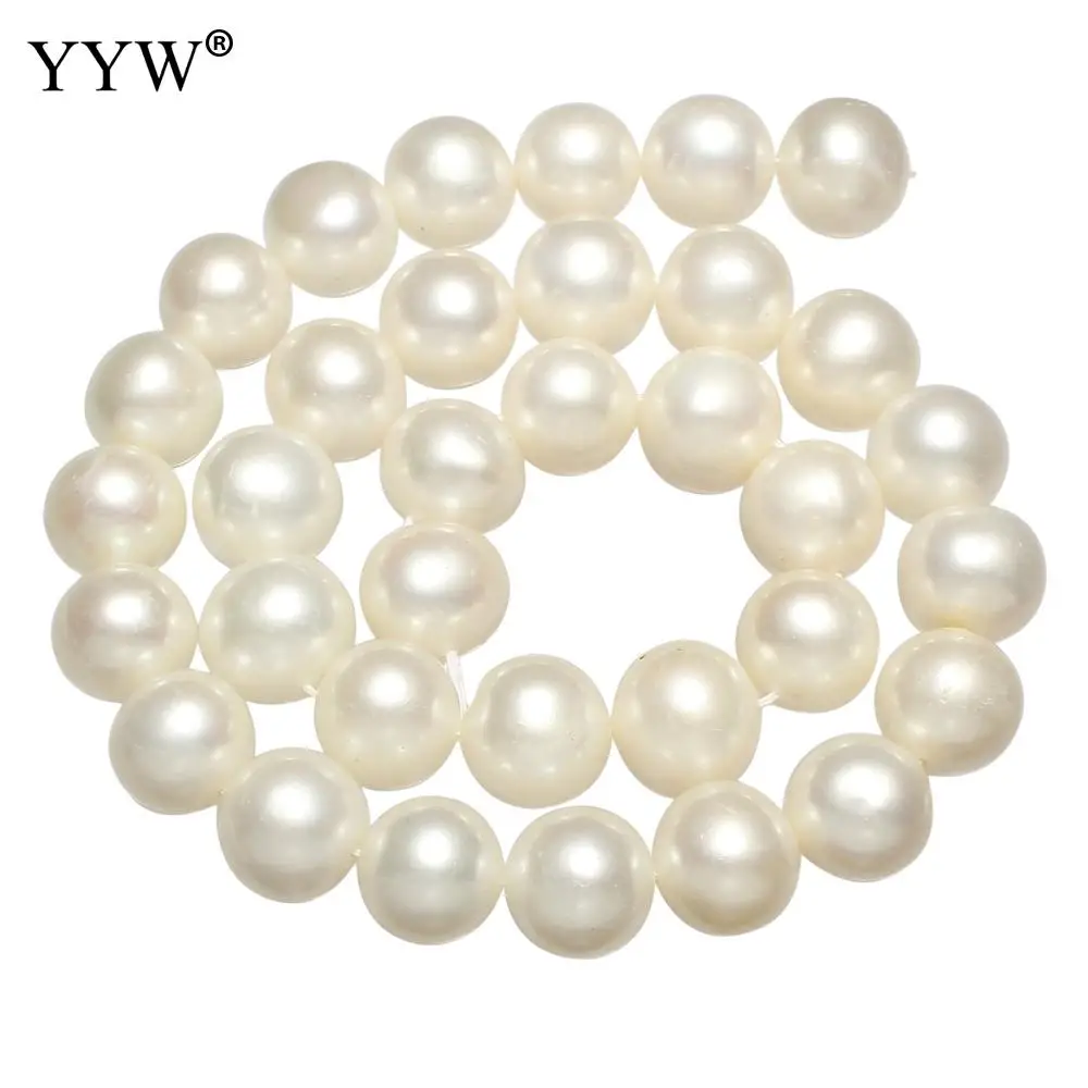

Natural Stone Beads For DIY Necklace Bracelet Jewelry Making 15" Grade AAA 12-13mm White Cultured Round Freshwater Pearl