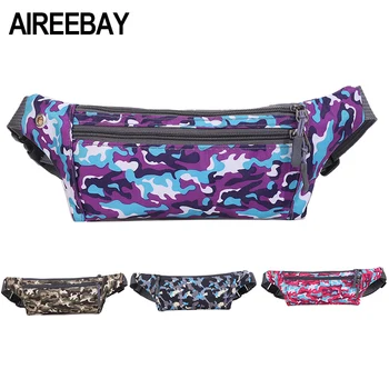 

AIREEBAY Casual Mini Waist Pack Camouflage Printing Fashion Waist Bag Women Fanny Packs Belt Bum Bag Thin Waist Packs for Men