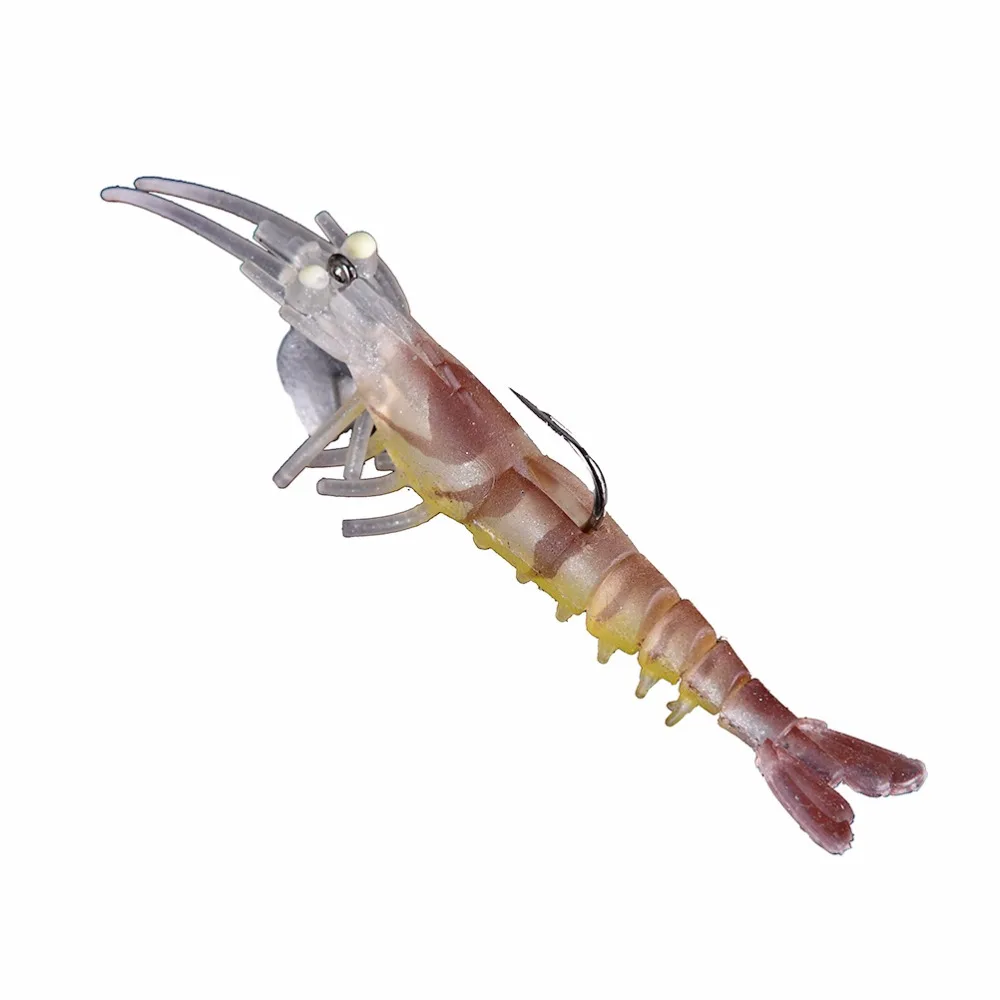 50mm 3.7g Segmented Fishing Lures Prawn Shrimp Lure Luminous Soft Bait