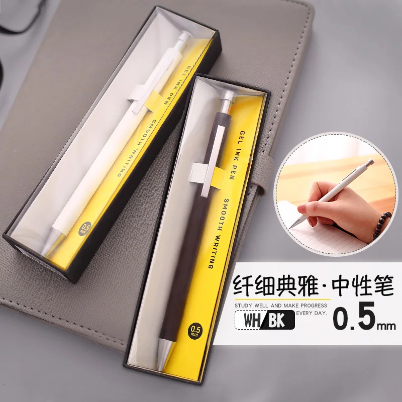 

Deli S16 Metal Signature Pen Press Gel Pen 0.5mm Retro Simplicity 1PCS