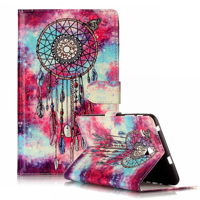 Wekays Tablet Case For Samsung Galaxy Tab E 8.0 T377 T377V Cover Flip Leather PU Stand Kickstand Case Cartoon Windbell Funfas