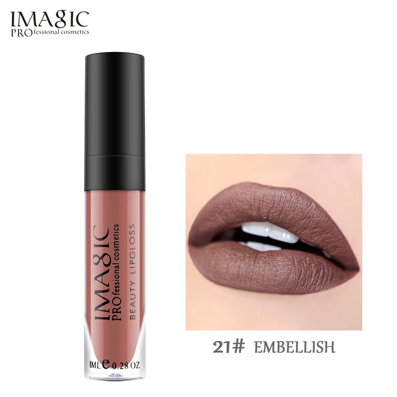 IMAGIC Matte Lipstick Makeup Tint Lip gloss Cosmetics long lasting LipsStick Make up Lips Liquid gloss Beauty Imagic Makeup - Цвет: EMBELLISH