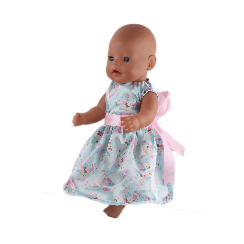 

New Arrivals Doll Clothes Dress With Pink Bow For 18 Inch American Doll & 43 Cm Born Doll For Generation Toy Accessories