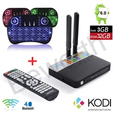 CSA93 Amlogic S912 Окта основные 3 ГБ RAM 32 ГБ Android 6.0 TV Box BT4.0 2.4/5.8 Г Двойной Wi-Fi H.265 4 К 1000 М Meida Плеер + i8 С Подсветкой