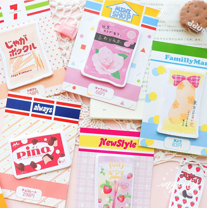 

30Pcs The Convenience Store Strawberry Cake Sticky Notes School Stationery Memo Pad Lovely Diary Sticker Planner Office Supplies