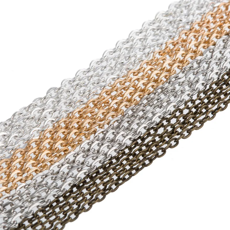5 м/лот цепочки для кабелей изготовления браслетов ожерелий золотистая бронзовая
