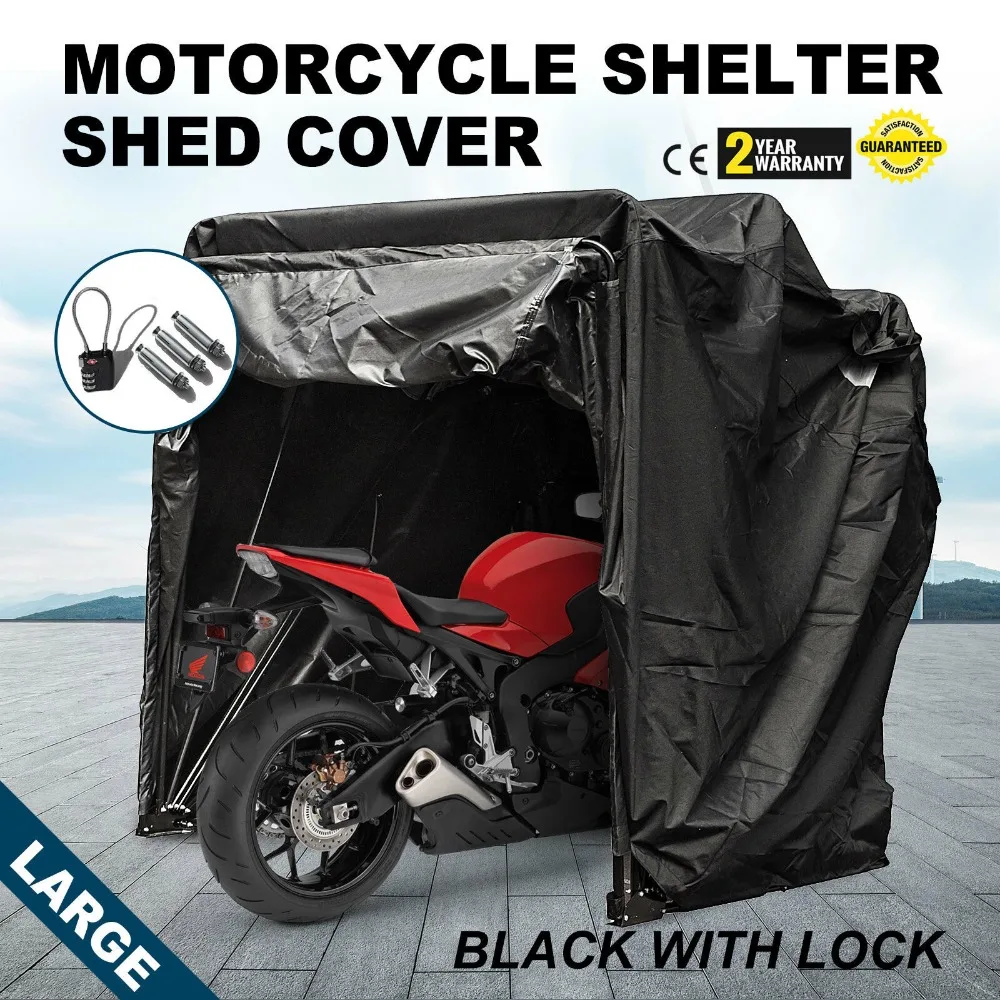 

Large Motorcycle Shelter Shed Cover Storage Tent Folding Dust Safe Waterproof