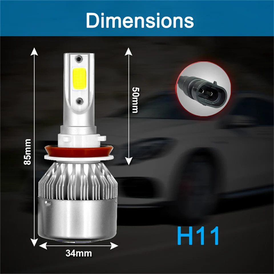 Автомобильные лампы для передних фар H4 H7 светодиодный H1 H3 H11 H13 H27 9004 9005 9006 9007 Для Toyota Allion Prius Yaris Previa Vios светодиодный задний фонарь 2 шт