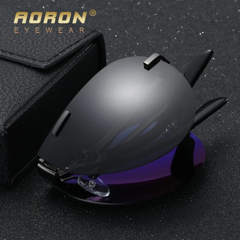 

AORON Men's Folding Polarized Sunglasses Women's Folded Sun Glasses Foldable Portable Designer Retro Goggles Gafas Oculos De Sol