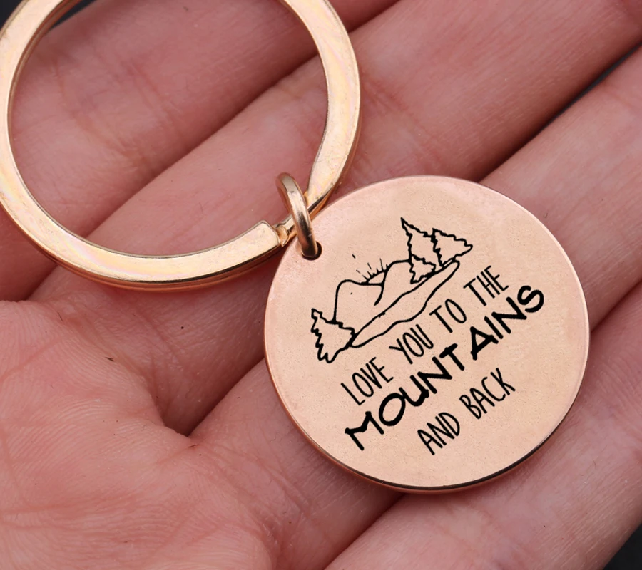 Модный брелок с гравировкой «Love You To The Mount Ains» и «Back Valentines Day Gifts»
