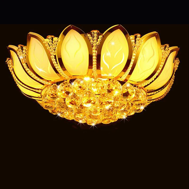 Светодиодный потолочный светильник Lotus crystal круглая лампа для гостиной спальни