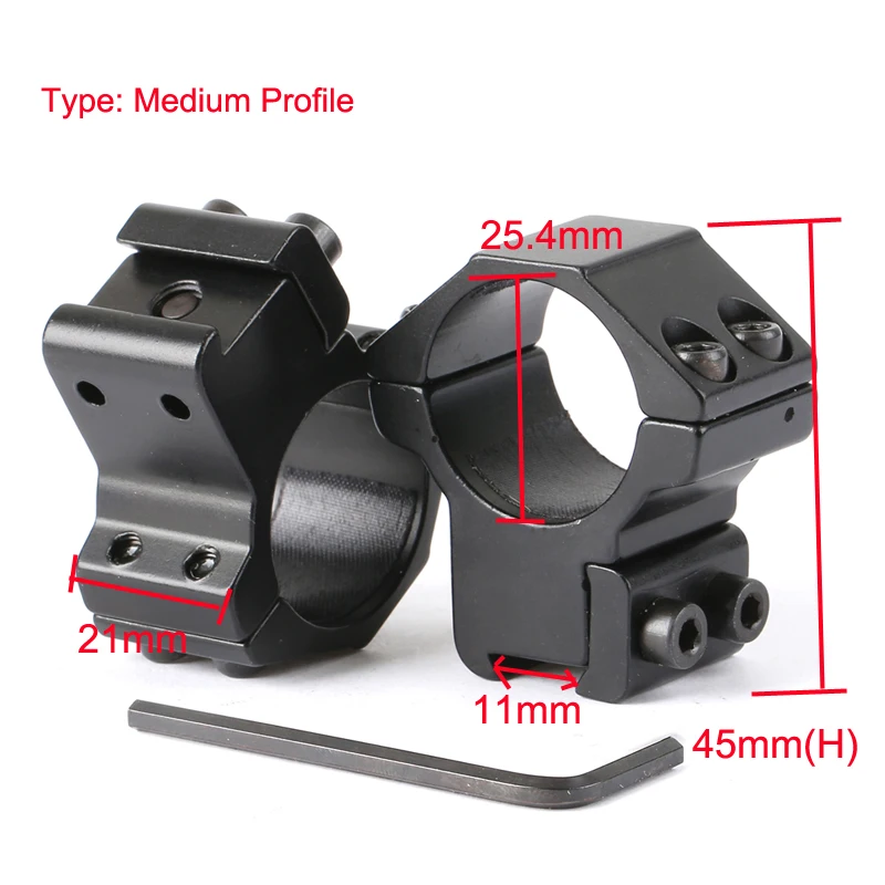 2 предмета 25,4 мм кольцо тактический прицел крепление с 11 мм/20 мм ласточкин хвост Железнодорожный Высокая профиль средний профиль Охота