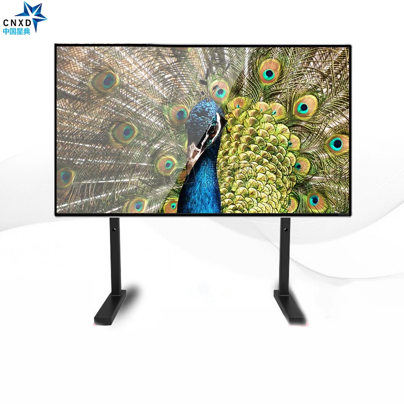 Tabletop TV Monitor Stand TV Floor Mount with 3 Sets Height Adjustment