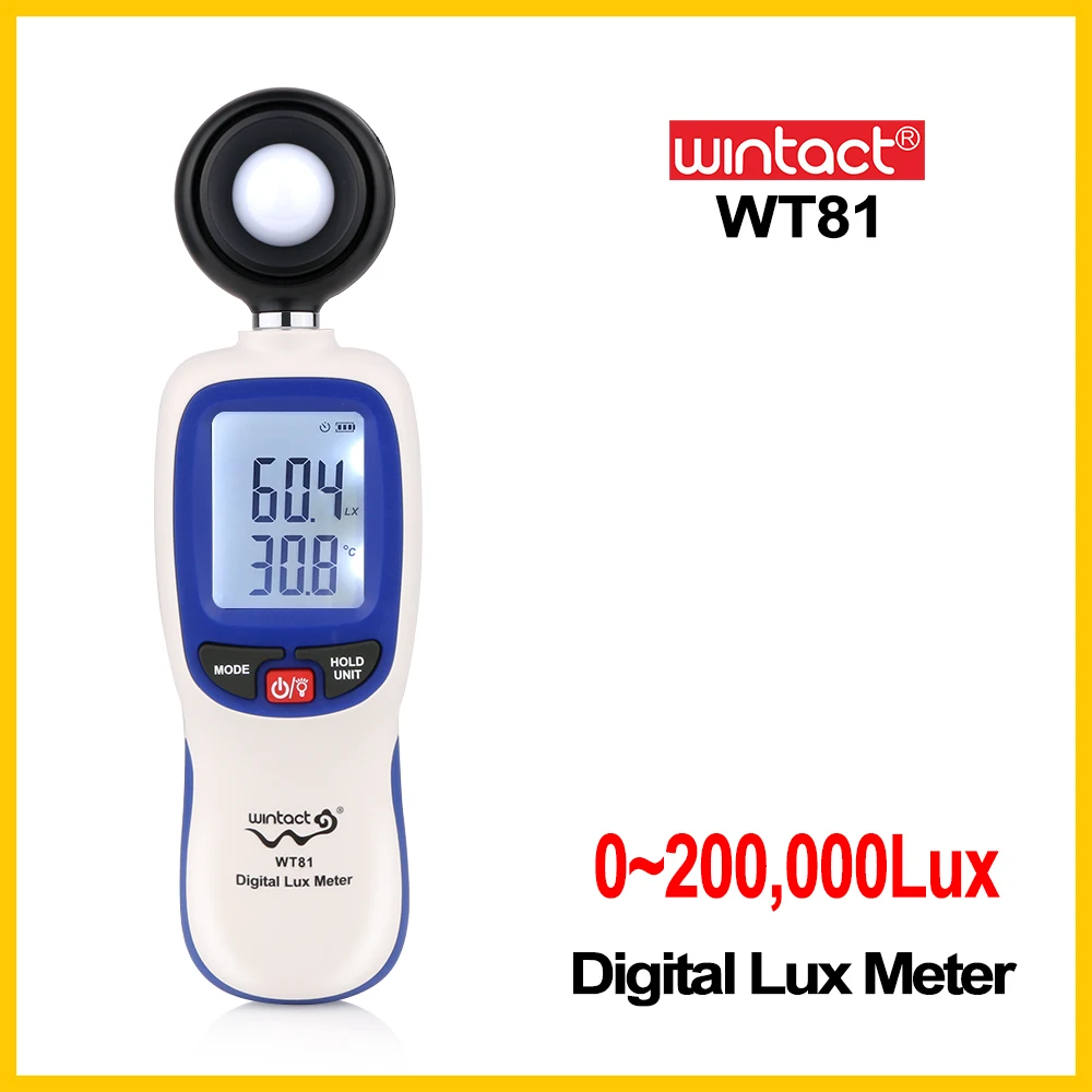 Цифровой Люксметр WINTACT, мини-светильник, оборудование для тестирования окружающей среды, ручной осветительный прибор WT81 WT81B-WINTACT