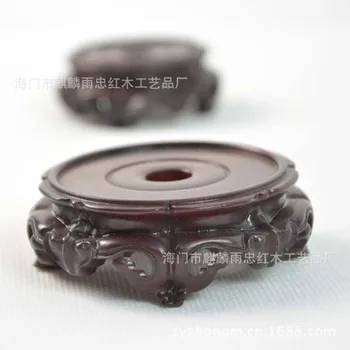 

[Rain] big leaf mahogany loyal base of rosewood mahogany wood carving gourd ornaments Man playing walnut delicate little feet