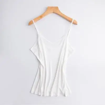SILK VEST Женские Дышащие шелковые топы женские топы майки женские негабаритные стрейч шелковые Майки женские летние кружевные тонкие шелковые футболки - Цвет: SILK VEST