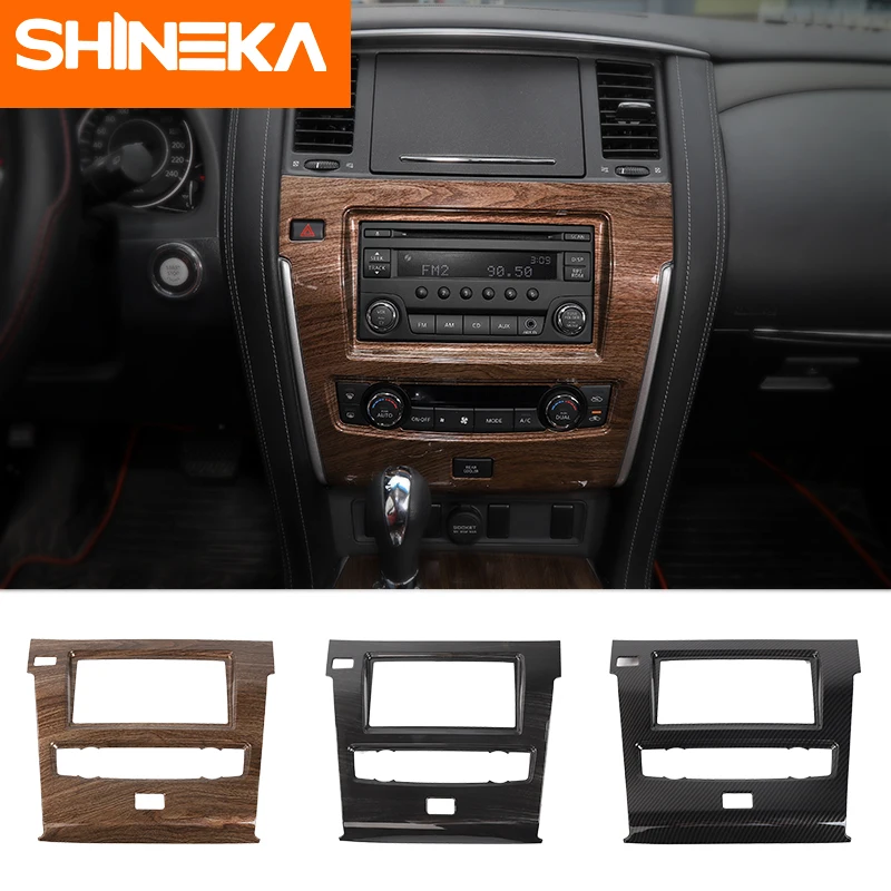 Молдинги SHINEKA для салона Nissan Patrol Y62 2017 + декоративная панель навигации ABS наклейка |