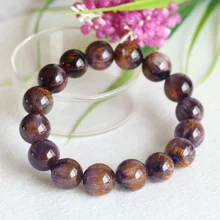 Натуральные Золотые фиолетовые титановые cacosenite Finish Strand мужские браслеты с большими бусинами 13 мм