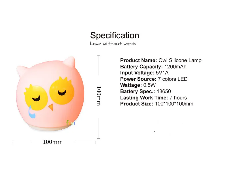Озорная Сова перезаряжаемый сенсорный датчик Красочный Kawaii силиконовый светодиодный ночник Дети милые детские подарки силиконовый