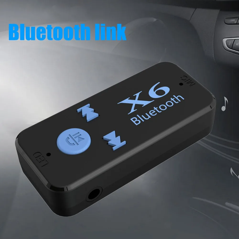 Автомобильный Bluetooth беспроводной комплект для громкой связи X6 музыкальный ресивер адаптер 3,5 мм разъем с TF кард-ридером функция горячая распродажа