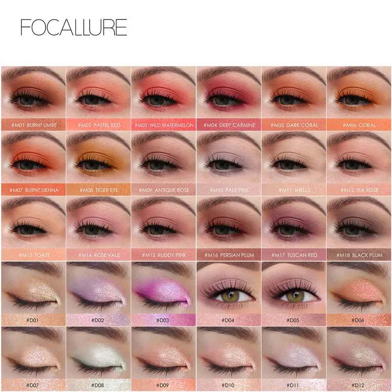 Focallure Glitter Eye shadow Shimmer eye makeup Single Eyeshadow long lasting& Hot Fashion Soft make up for all kind of skin Focallure Glitter Eye shadow Shimmer eye makeup Single Eyeshadow long lasting& Hot Fashion Soft make up for all kind of skin