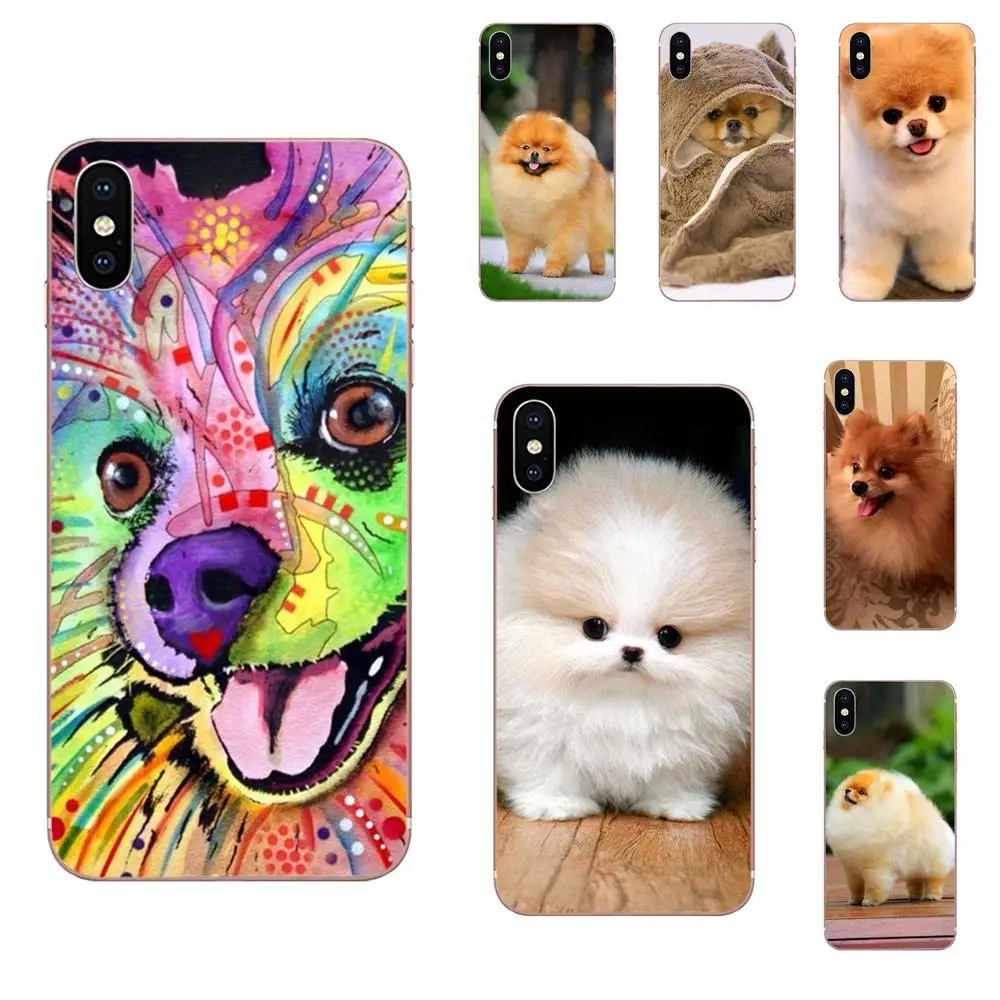 Для Apple iPhone 4 4S 5 5C 5S SE 6 6S 7 8 Plus X XS Max XR мягкие чехлы из ТПУ для телефона Pomeranian Puppy Dog 11