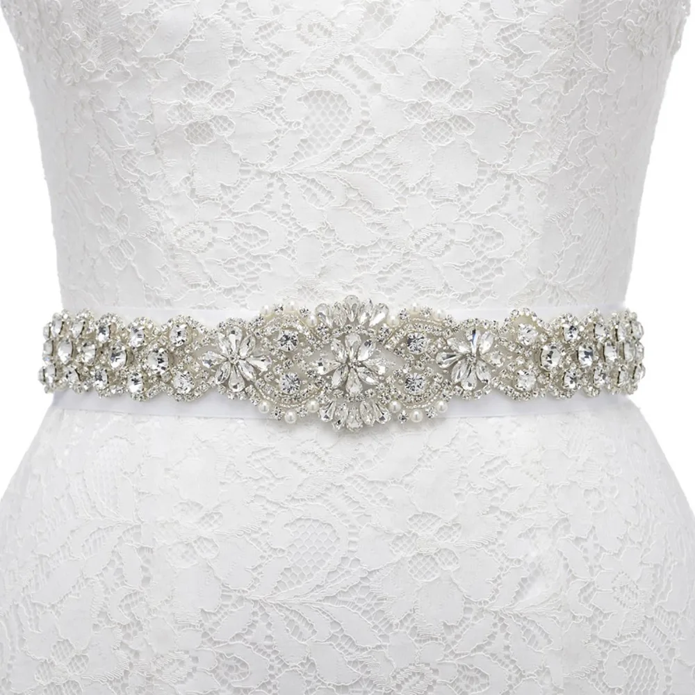 JLZXSY Wedding Belt Bridal Sash Belt Crystal Rhinestone Evening Dress ...