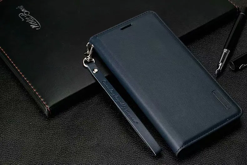 Xiaomi Redmi Note 7 Чехол Hanman Redmi Note 5 Coque Fundas роскошный кожаный кошелек Чехол Redmi Note 5 6 Pro Натуральная кожа флип-чехол - Цвет: Синий