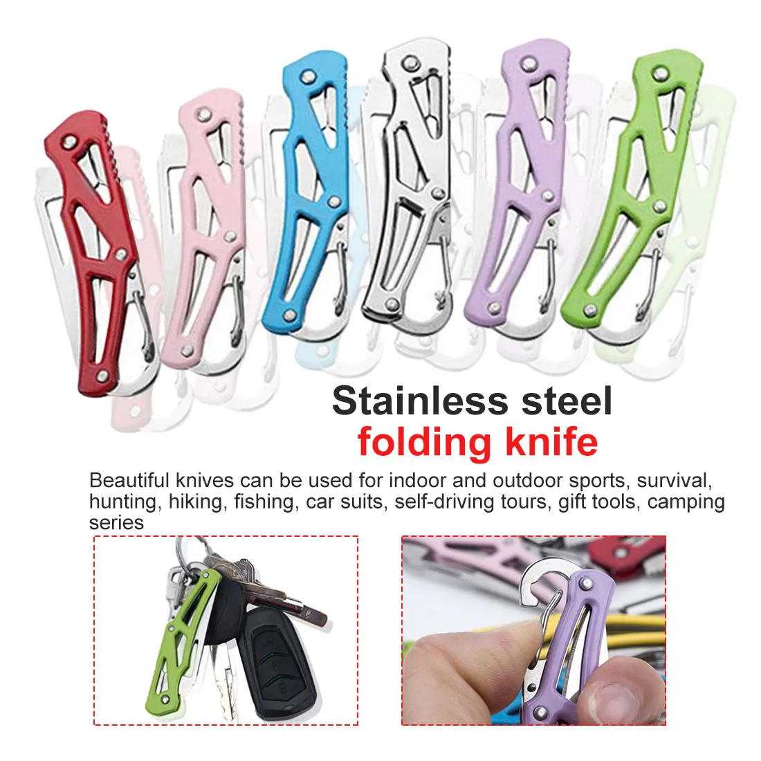 

Survival Tool Foldable Pocket Knife Mini Portable Folding Knife Fruit Cutter Practical Camping Outdoor Stainless Steel