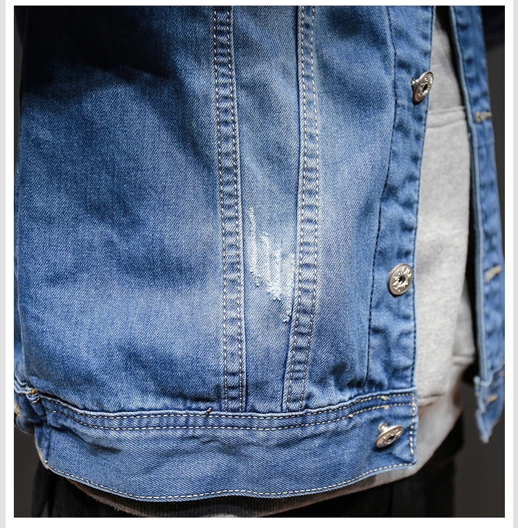 Однотонная Повседневная тонкая мужская джинсовая куртка плюс размер 5XL куртка-бомбер мужская высокого качества ковбойская Мужская джинсовая куртка Chaqueta Hombre