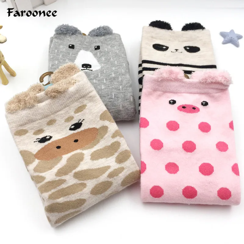 

Cute Cartoon Socks Women Autumn Winter Panda Bear Pig Giraffe 3D Animal Ankle Socks Female Comfortable Warm Socks