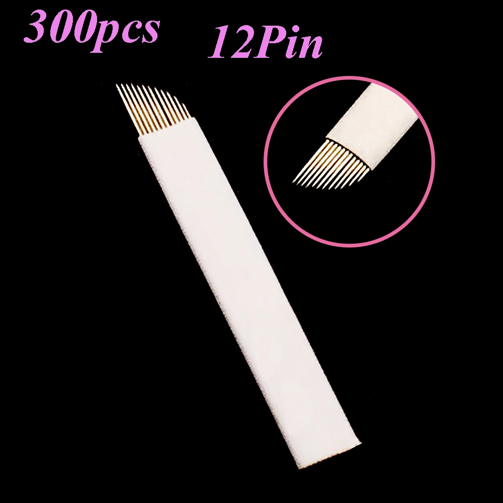

12 Flex Lamina Tebori Microblading Needles Pernement Makeup Tattoo Needle Blade for Manual Pen Agulhas Para Eyebrow 300pcs