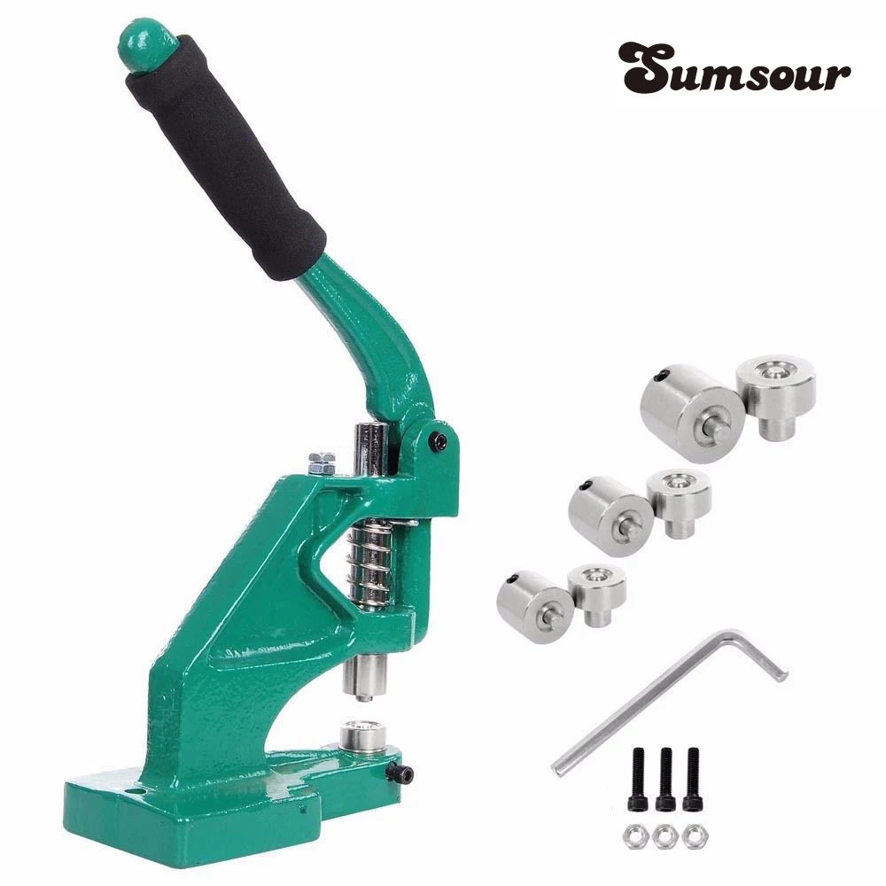 

Grommet Machine 3 Die (#2 #4 #6) & 900 Grommets Maker Eyelet Hand Press Tool For Banner Bags Shoes