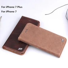 Роскошный чехол-кошелек для Apple iPhone 7 Plus 5,5 дюйма из натуральной коровьей кожи Футляр для телефона с магнитом чехол для iPhone 7 роскошные сумки для телефона