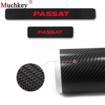 

Car Door Sill Welcome Pedal Stickers Door Sill Guard For VW Volkswagen Passat 4D Carbon fiber sticker Car Accessories 4PCS