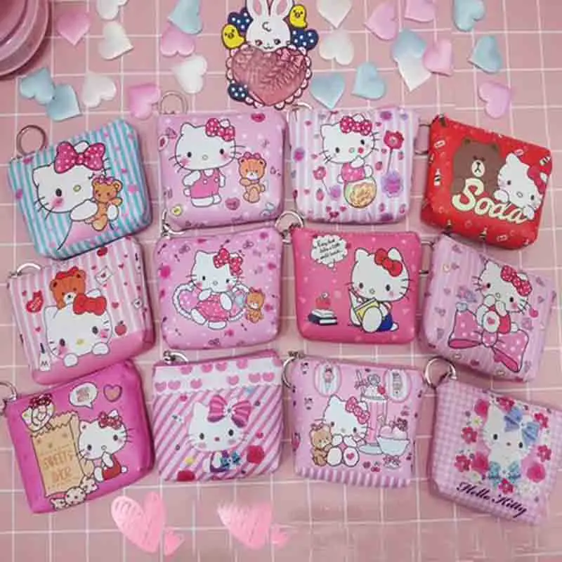 

1 Pcs Hot Sale Kawaii Hello Kitty Mini Coin Bag Office Stationery Estuches School Office Supplies Document Bag