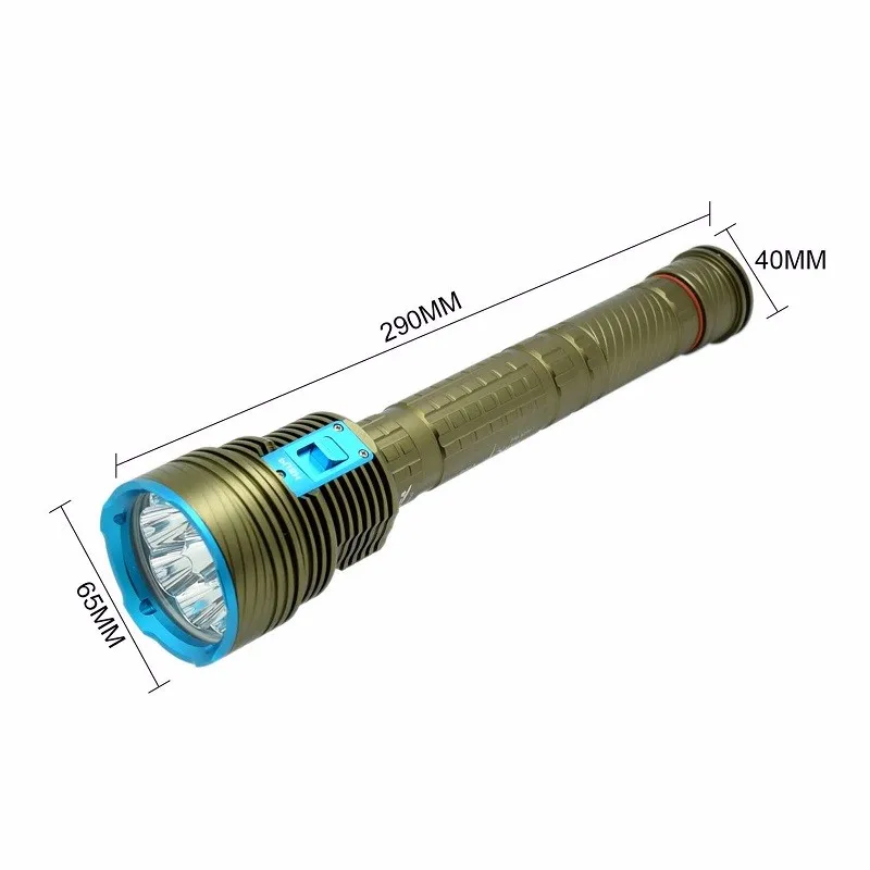 Мощный охотничий фонарь 90W 20000 люмен 9 х XM-L2 светодиодный вспышка для подводного погружения и светильник 100 м подводный Водонепроницаемый светодиодный вспышка светильник Подводное Фонари